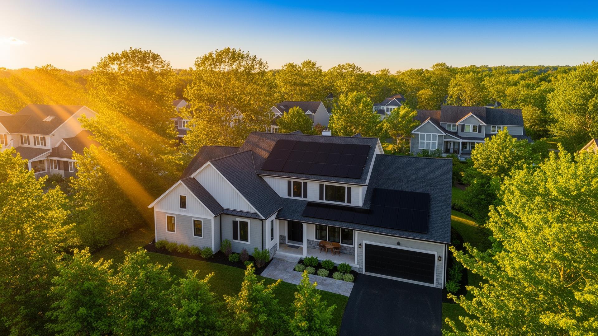 Beautiful home with solar panels in Connecticut